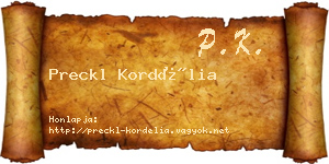 Preckl Kordélia névjegykártya